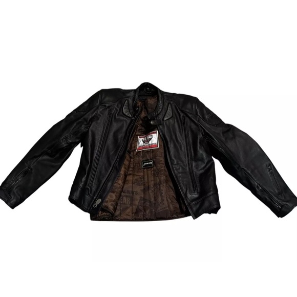 First Gear S Pilot Black Leather Jacket With Thermoliner Size 44 Motorcycle - Picture 3 of 14